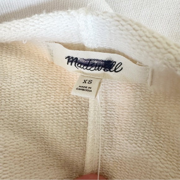 Madewell Sweatshirt Long-Sleeve Funnel-Neck Parchment Relaxed Size XS - Picture 8 of 12